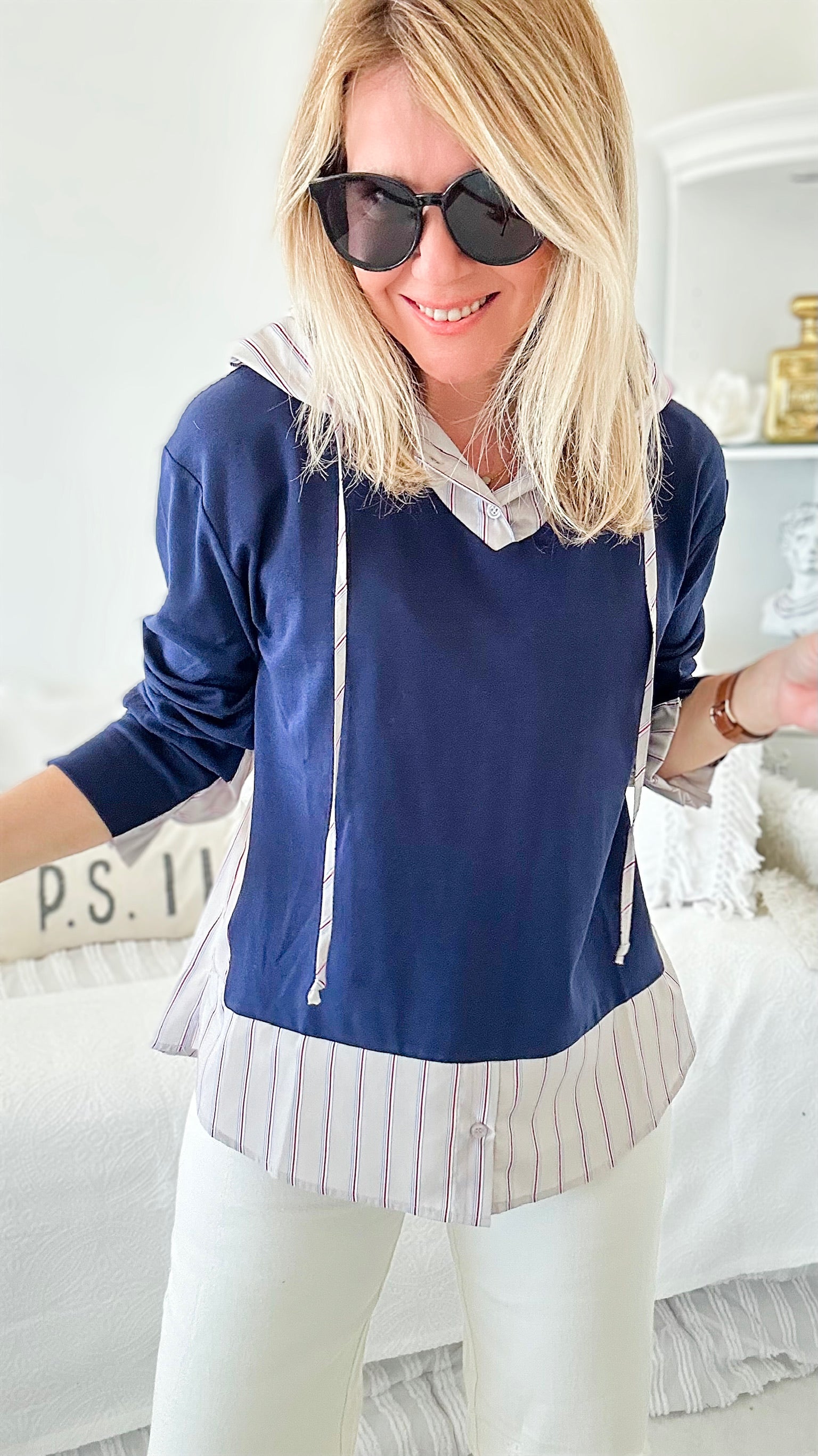 Love at First Sight Pinstripe Top-130 Long Sleeve Tops-Joh Apparel-Coastal Bloom Boutique, find the trendiest versions of the popular styles and looks Located in Indialantic, FL