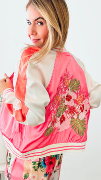 Reversible Patchwork Baseball Jacket-Coral-160 Jackets-Paparazzi-Coastal Bloom Boutique, find the trendiest versions of the popular styles and looks Located in Indialantic, FL