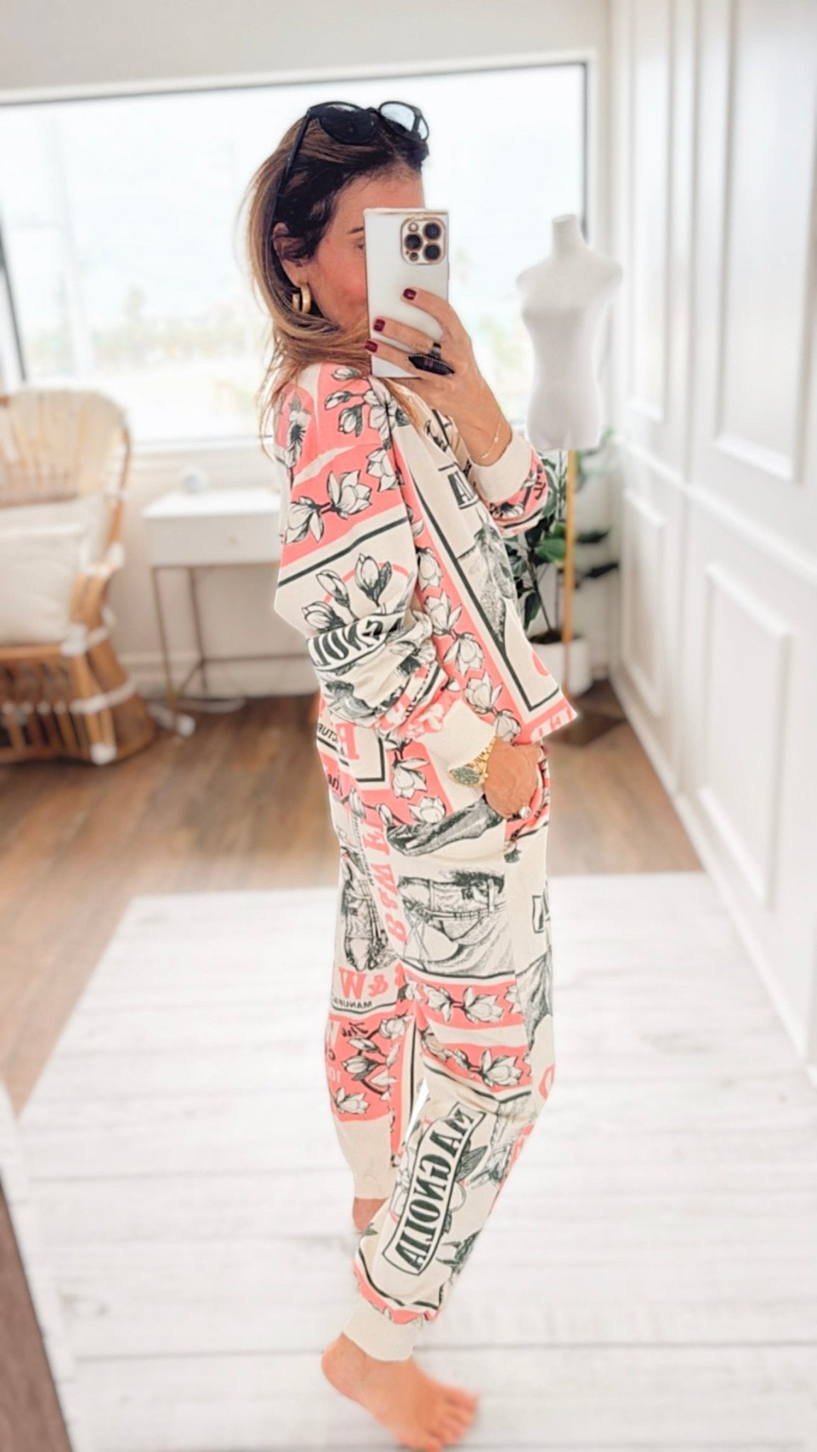 Pink Horse-Block Print Jogger Pant-100 Pants-L.A SOUL-Coastal Bloom Boutique, find the trendiest versions of the popular styles and looks Located in Indialantic, FL