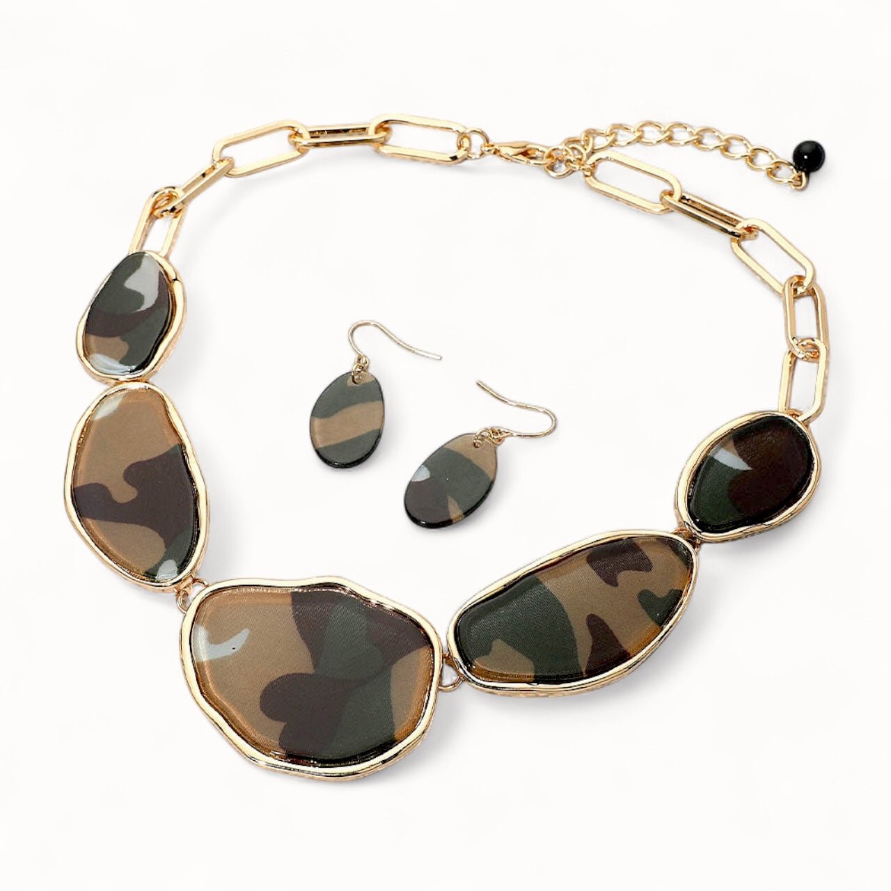 Sculpted Harmony Necklace Set - Camouflage-230 Jewelry-NYW-Coastal Bloom Boutique, find the trendiest versions of the popular styles and looks Located in Indialantic, FL