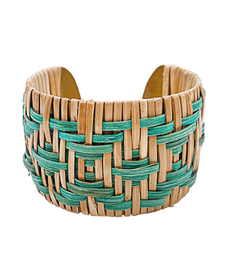 Coastal Breeze Woven Cuff Bracelet - Turquoise-230 Jewelry-GS JEWELRY-Coastal Bloom Boutique, find the trendiest versions of the popular styles and looks Located in Indialantic, FL