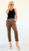 Leopard Charm Italian Pants- Brown-pants-Italianissimo-Coastal Bloom Boutique, find the trendiest versions of the popular styles and looks Located in Indialantic, FL