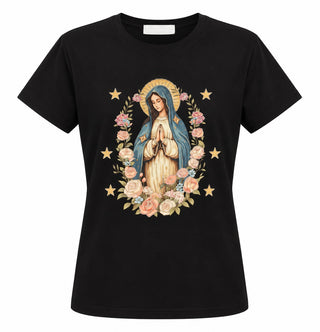 Virgin Mary Graphic Tee - Black