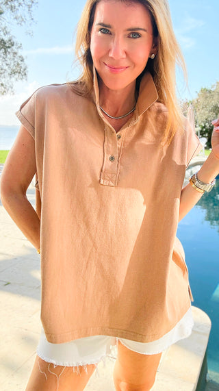 Sunlit Ease Top -  Light Camel