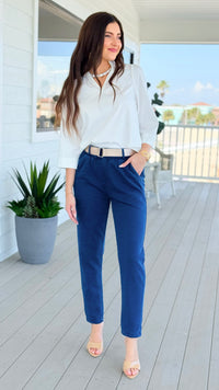 Understated Chic Belted Italian Pant