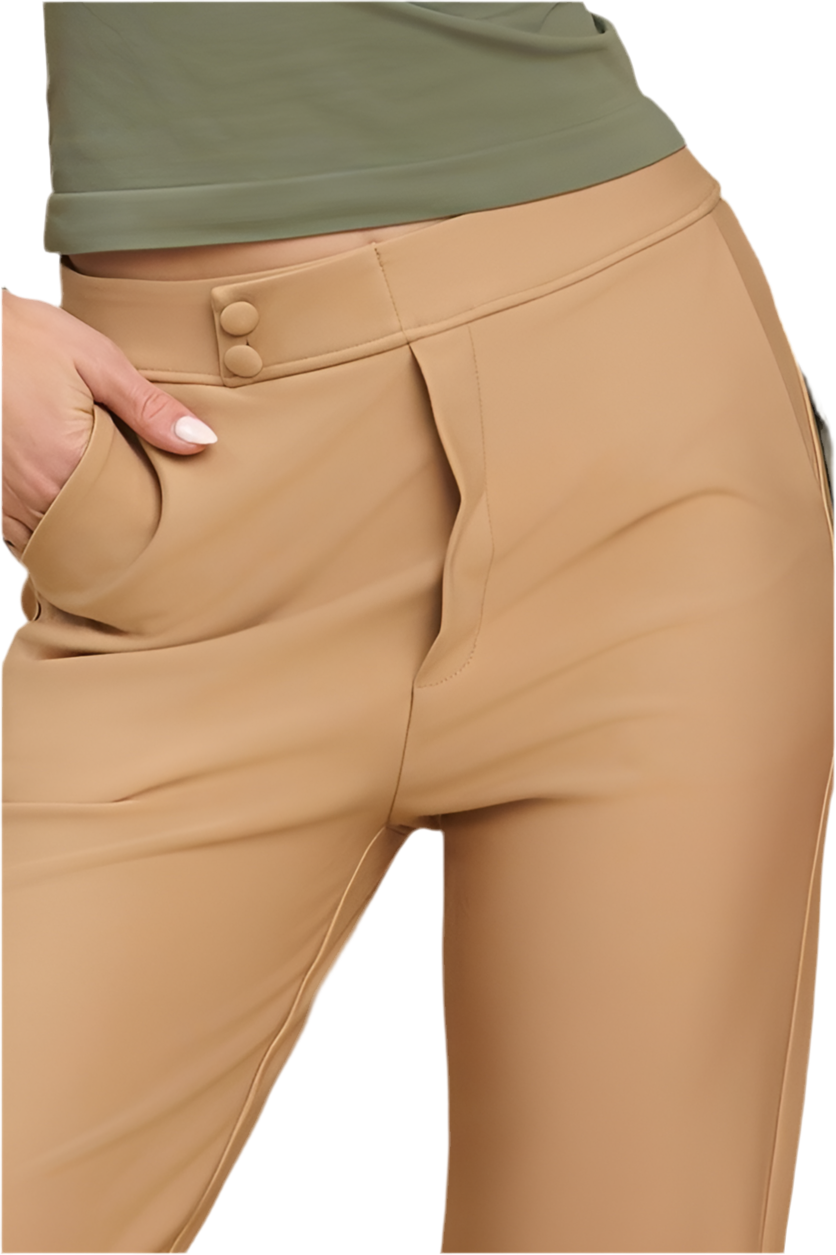 Signature Mid-Rise Ponte Pants - Khaki-170 Bottoms-YELETE-Coastal Bloom Boutique, find the trendiest versions of the popular styles and looks Located in Indialantic, FL