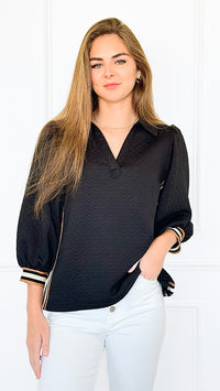 Zip It Charm Textured Blouse-Black-100 Sleeveless Tops-entro-Coastal Bloom Boutique, find the trendiest versions of the popular styles and looks Located in Indialantic, FL