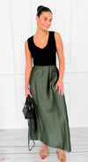 Isabella Italian Skirt- Olive-170 Bottoms-SEE YOU IN ROME-Coastal Bloom Boutique, find the trendiest versions of the popular styles and looks Located in Indialantic, FL