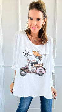 Girl In Rome Italian T-Shirt-100 Sleeveless Tops-Italianissimo-Coastal Bloom Boutique, find the trendiest versions of the popular styles and looks Located in Indialantic, FL