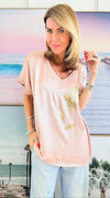 La Vie en Rose Italian Top- Blush-110 Short Sleeve Tops-Italianissimo-Coastal Bloom Boutique, find the trendiest versions of the popular styles and looks Located in Indialantic, FL