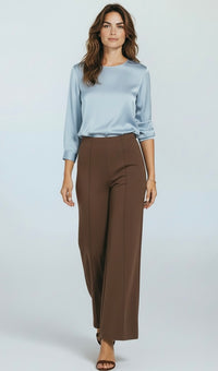 Line Flow Cropped Pants - Brown-170 Bottoms-Zenana-Coastal Bloom Boutique, find the trendiest versions of the popular styles and looks Located in Indialantic, FL