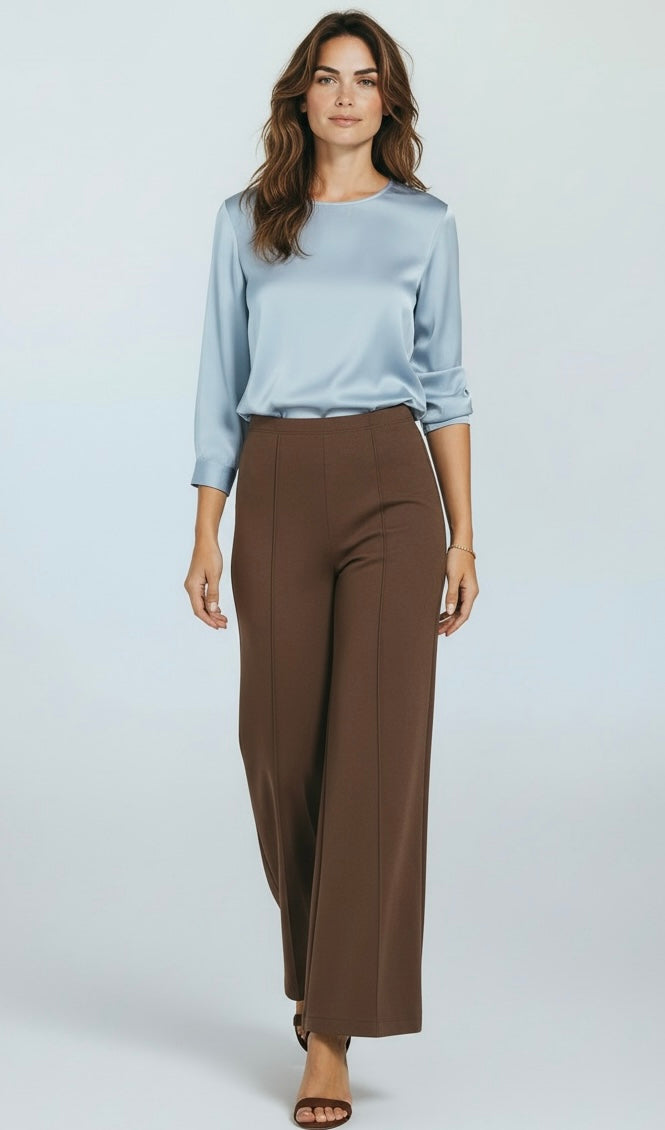 Line Flow Cropped Pants - Brown-170 Bottoms-Zenana-Coastal Bloom Boutique, find the trendiest versions of the popular styles and looks Located in Indialantic, FL