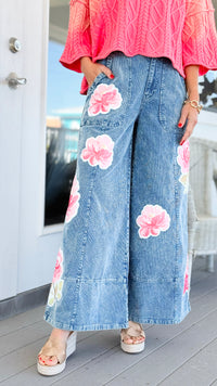 Vintage Blossom Corduroy Pants