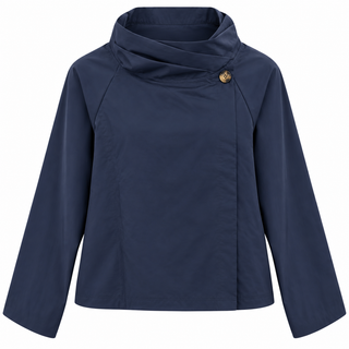 Chic Italian Kaleidoscope Jacket- Navy