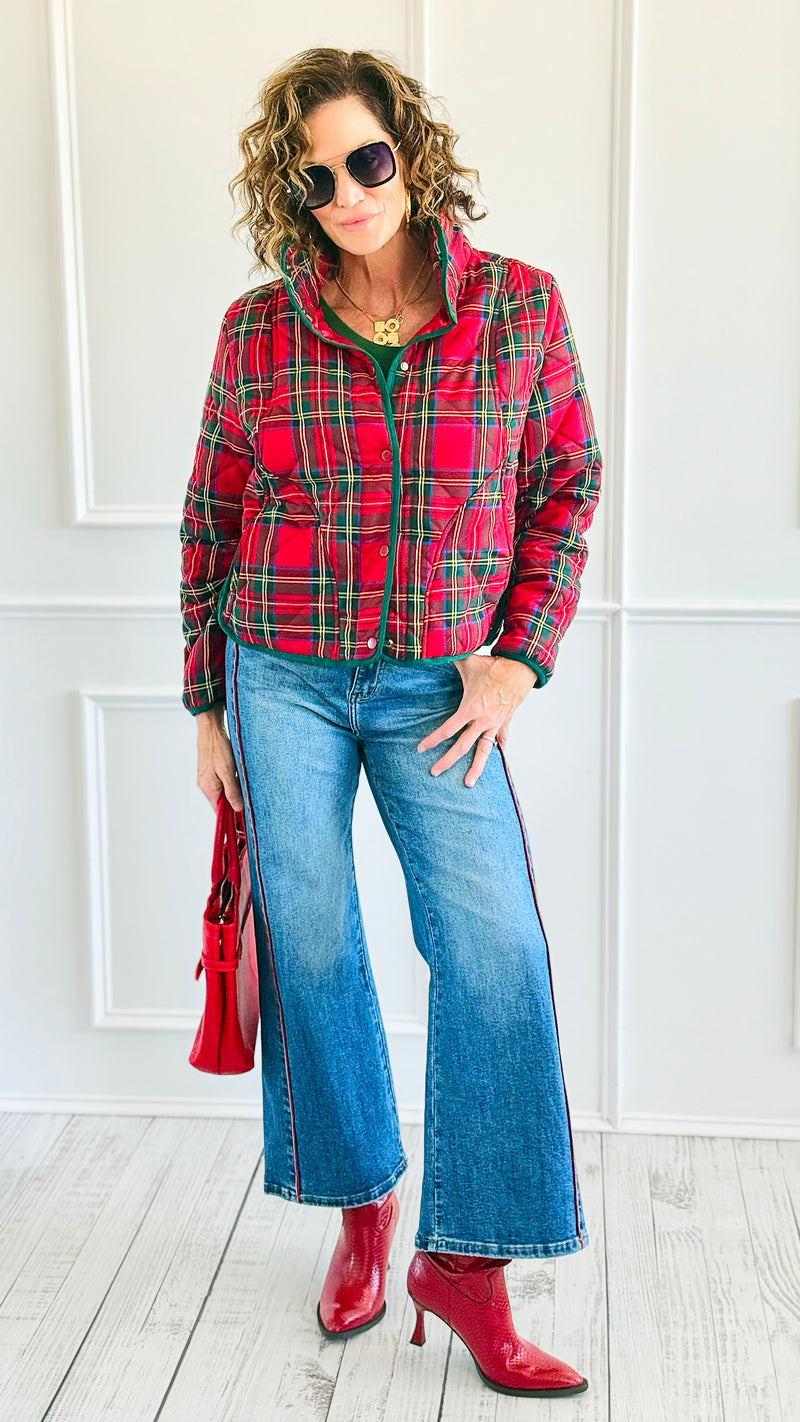 Holly Jolly Snap Front Jacket-160 Jackets-BIBI-Coastal Bloom Boutique, find the trendiest versions of the popular styles and looks Located in Indialantic, FL