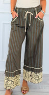 Striped Palazzo Pants with Crochet Hem-170 Bottoms-Blue Velvet-Coastal Bloom Boutique, find the trendiest versions of the popular styles and looks Located in Indialantic, FL