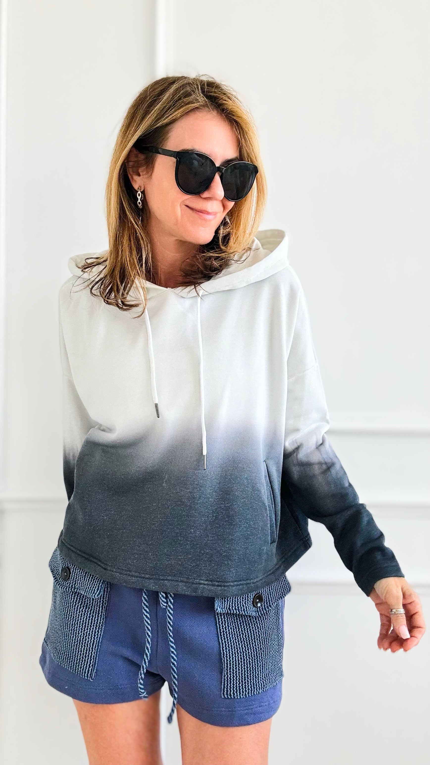 Oversized Dip-dye Hoodie-130 Long Sleeve Tops-Dance and Marvel-Coastal Bloom Boutique, find the trendiest versions of the popular styles and looks Located in Indialantic, FL