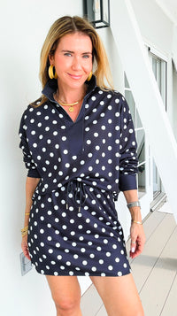 Whimsical Polka Whisper Two-Piece Set - Black