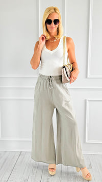 Relaxed Flare-Leg Italian Pant- Taupe-100 Pants-AZUL MONACO-Coastal Bloom Boutique, find the trendiest versions of the popular styles and looks Located in Indialantic, FL