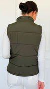 Warm Intentions Zip Puffer Vest - Dark Olive-160 Jackets-Zenana-Coastal Bloom Boutique, find the trendiest versions of the popular styles and looks Located in Indialantic, FL