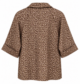 Leopard Contrast Stripe Blouse