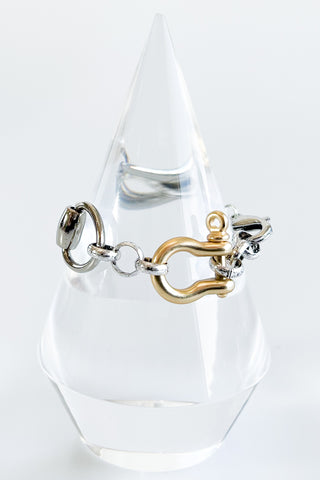 Pre Order CB Custom Double Horsebit Bracelet - Silver/Gold-230 Jewelry-Holly-Coastal Bloom Boutique, find the trendiest versions of the popular styles and looks Located in Indialantic, FL