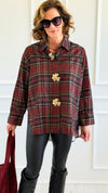 Plaid Petals Corduroy Italian Blouse-110 Long Sleeve Tops-TATTOO Z-Coastal Bloom Boutique, find the trendiest versions of the popular styles and looks Located in Indialantic, FL