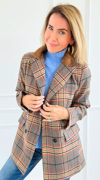 Autumn Lecture Elbow Patch Blazer-160 Jackets-JODIFL-Coastal Bloom Boutique, find the trendiest versions of the popular styles and looks Located in Indialantic, FL