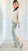 Boho Bloom Flare Jeans-170 Bottoms-SMOKE RISE RED-Coastal Bloom Boutique, find the trendiest versions of the popular styles and looks Located in Indialantic, FL