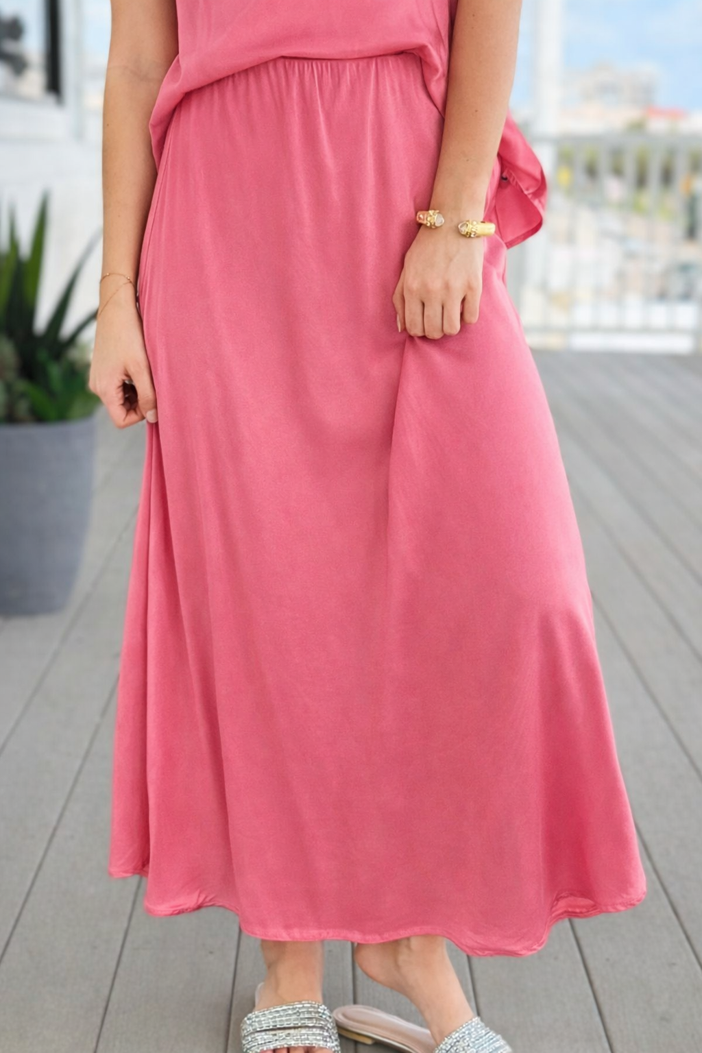 Just My Type Italian Skirt- Pink