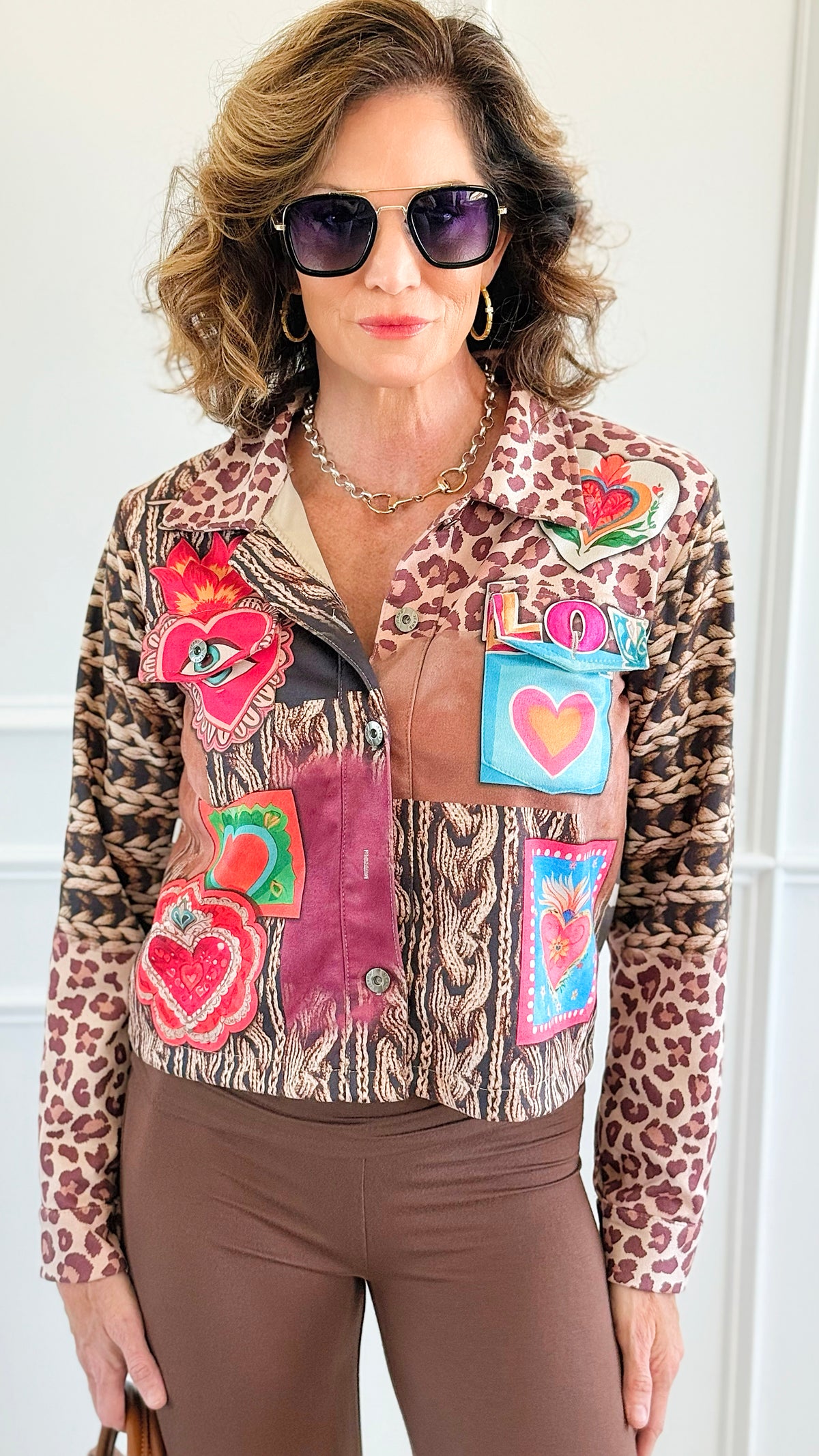 Leopard Cable Italian Jacket-160 Jackets-SEÑORITA C-Coastal Bloom Boutique, find the trendiest versions of the popular styles and looks Located in Indialantic, FL