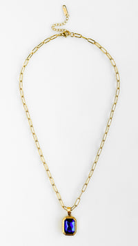 Vintage Paperclip Necklace - Sapphire-230 Jewelry-Chasing Bandits-Coastal Bloom Boutique, find the trendiest versions of the popular styles and looks Located in Indialantic, FL