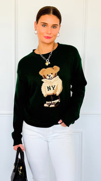 City Explorer Bear Sweater - Green-140 Sweaters-Gilli-Coastal Bloom Boutique, find the trendiest versions of the popular styles and looks Located in Indialantic, FL