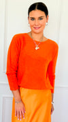 Soho Italian Boatneck Pullover -Bright Orange-140 Sweaters-Italianissimo-Coastal Bloom Boutique, find the trendiest versions of the popular styles and looks Located in Indialantic, FL