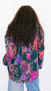 Velvet Bloom Button Down Top-130 Long Sleeve Tops-Jodifl-Coastal Bloom Boutique, find the trendiest versions of the popular styles and looks Located in Indialantic, FL