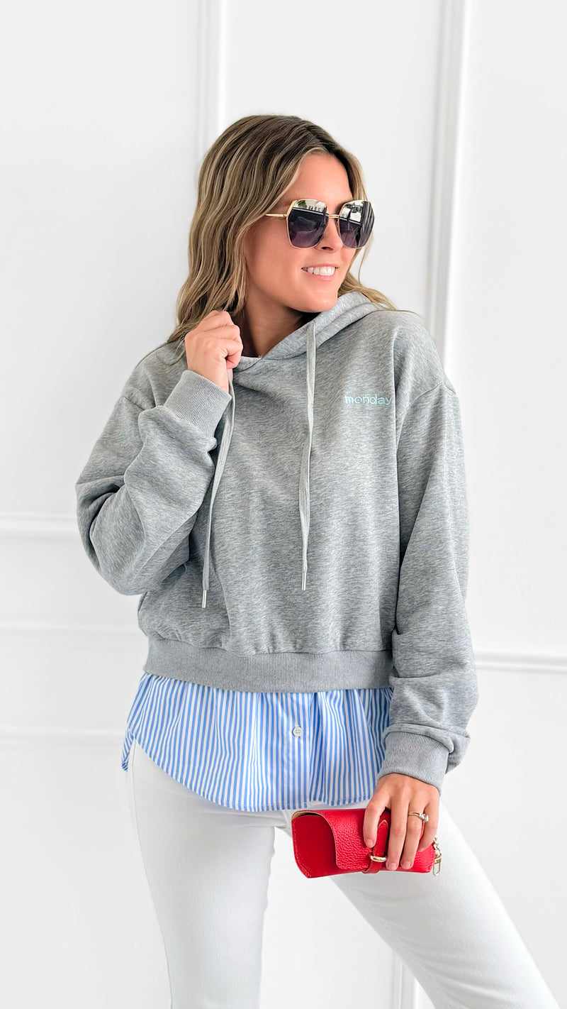 Striped Comfort Hoodie-140 Sweaters-V SKY-Coastal Bloom Boutique, find the trendiest versions of the popular styles and looks Located in Indialantic, FL
