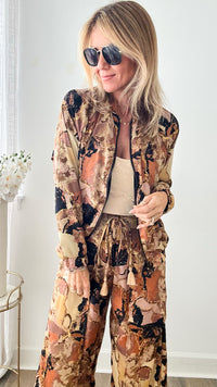 Tuscany Watercolor Zip Jacket-160 Jackets-Fashion Fuse-Coastal Bloom Boutique, find the trendiest versions of the popular styles and looks Located in Indialantic, FL