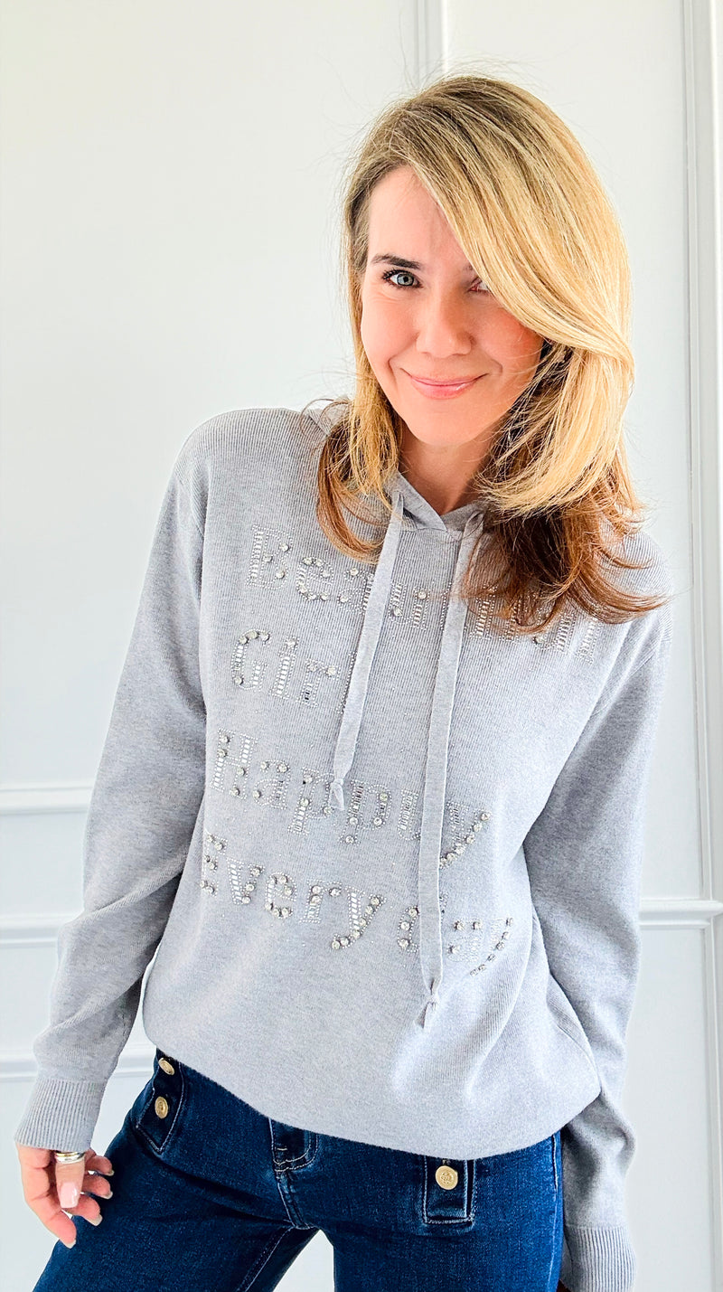 Beautiful Days Rhinestone Hoodie-140 Sweaters-cinniya-Coastal Bloom Boutique, find the trendiest versions of the popular styles and looks Located in Indialantic, FL