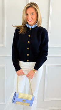 Chic Ruffle Button Down Cardigan-150 Cardigans/Layers-LALAVON-Coastal Bloom Boutique, find the trendiest versions of the popular styles and looks Located in Indialantic, FL