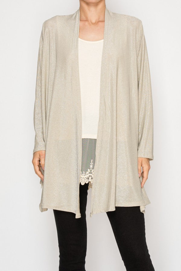 Starry Nights Metallic Cardigan-150 Cardigans/Layers-Origami Fashion Inc-Coastal Bloom Boutique, find the trendiest versions of the popular styles and looks Located in Indialantic, FL