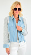 Blue Breeze Patchwork Jacket-160 Jackets-mystree-Coastal Bloom Boutique, find the trendiest versions of the popular styles and looks Located in Indialantic, FL
