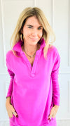 Eileen Cozy Lounge Collar Pullover Top - New Orchid-110 Long Sleeve Tops-MONO B-Coastal Bloom Boutique, find the trendiest versions of the popular styles and looks Located in Indialantic, FL