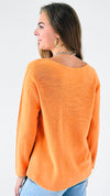 Soho Italian Boatneck Pullover - Orange-140 Sweaters-Italianissimo-Coastal Bloom Boutique, find the trendiest versions of the popular styles and looks Located in Indialantic, FL