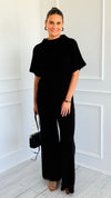 The Art of Staying In Set - Black-210 Loungewear/Sets-Zenana-Coastal Bloom Boutique, find the trendiest versions of the popular styles and looks Located in Indialantic, FL