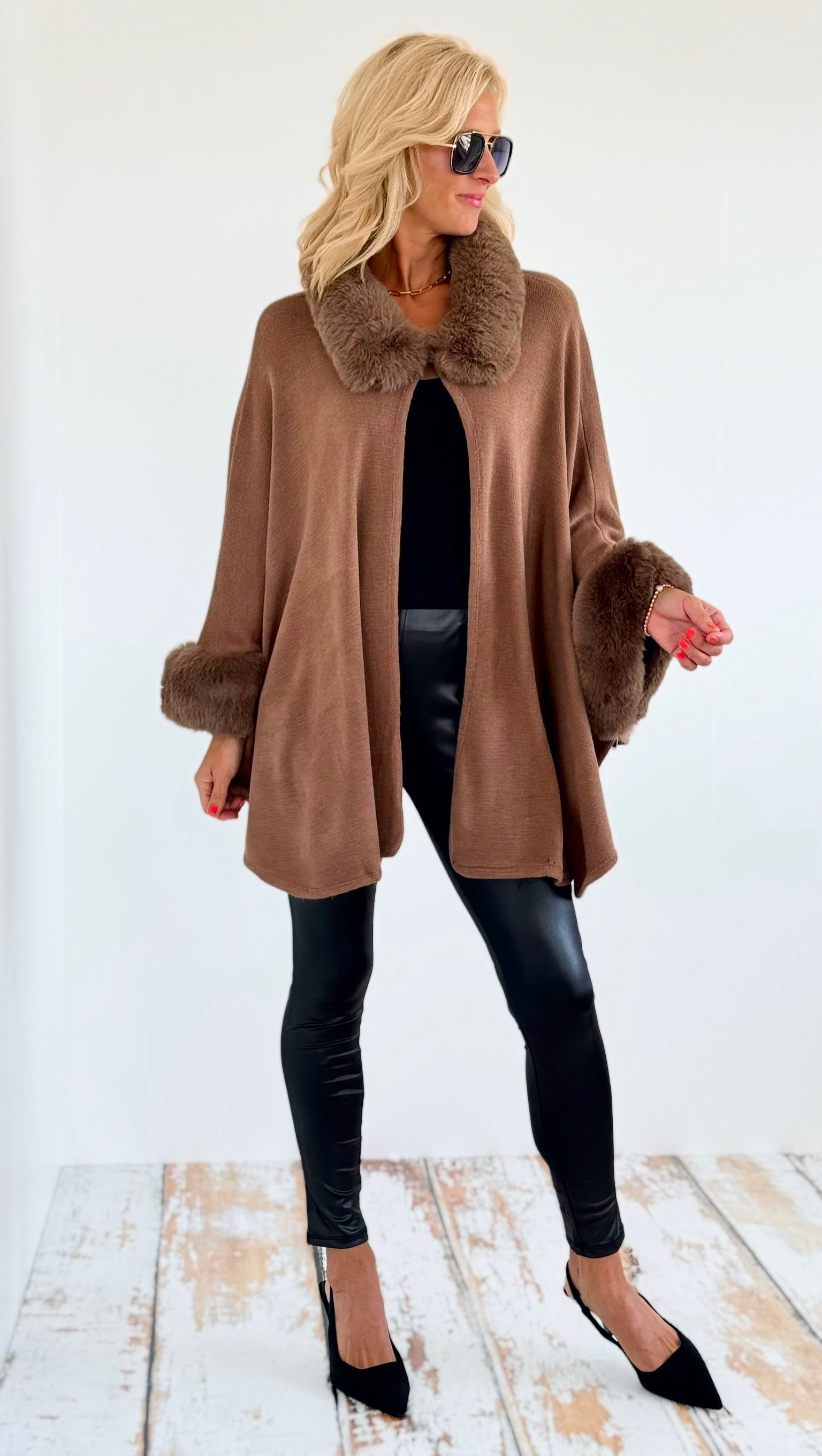 Timeless Faux Fur Coat - Mocha-160 Jackets-On Blue-Coastal Bloom Boutique, find the trendiest versions of the popular styles and looks Located in Indialantic, FL