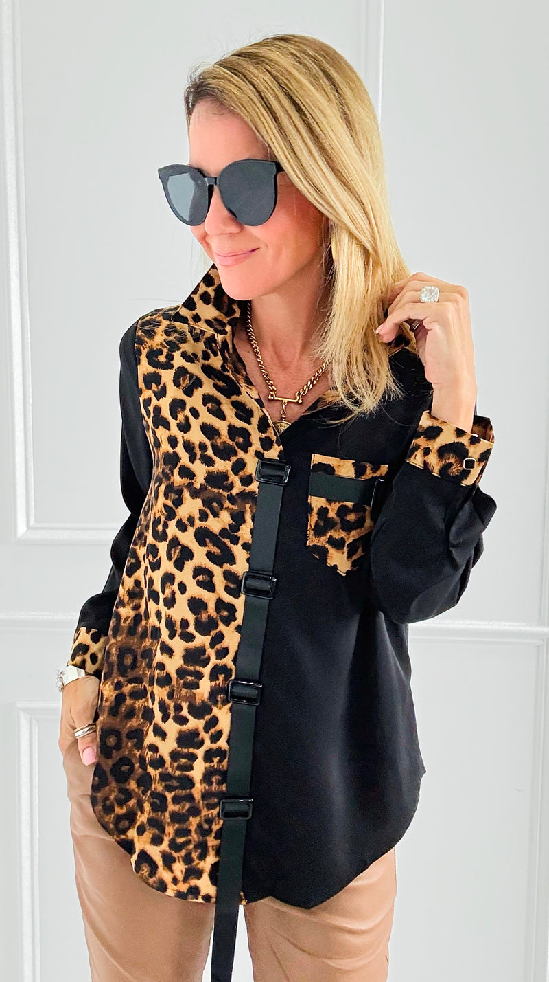 Wild Signature Blouse-110 Long Sleeve Tops-7Mango7-Coastal Bloom Boutique, find the trendiest versions of the popular styles and looks Located in Indialantic, FL