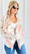 Blush Camo Open Front Jacket-160 Jackets-mystree-Coastal Bloom Boutique, find the trendiest versions of the popular styles and looks Located in Indialantic, FL
