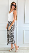 Spotted Italian Brooklyn Satin Skirt-170 Bottoms-Italianissimo-Coastal Bloom Boutique, find the trendiest versions of the popular styles and looks Located in Indialantic, FL