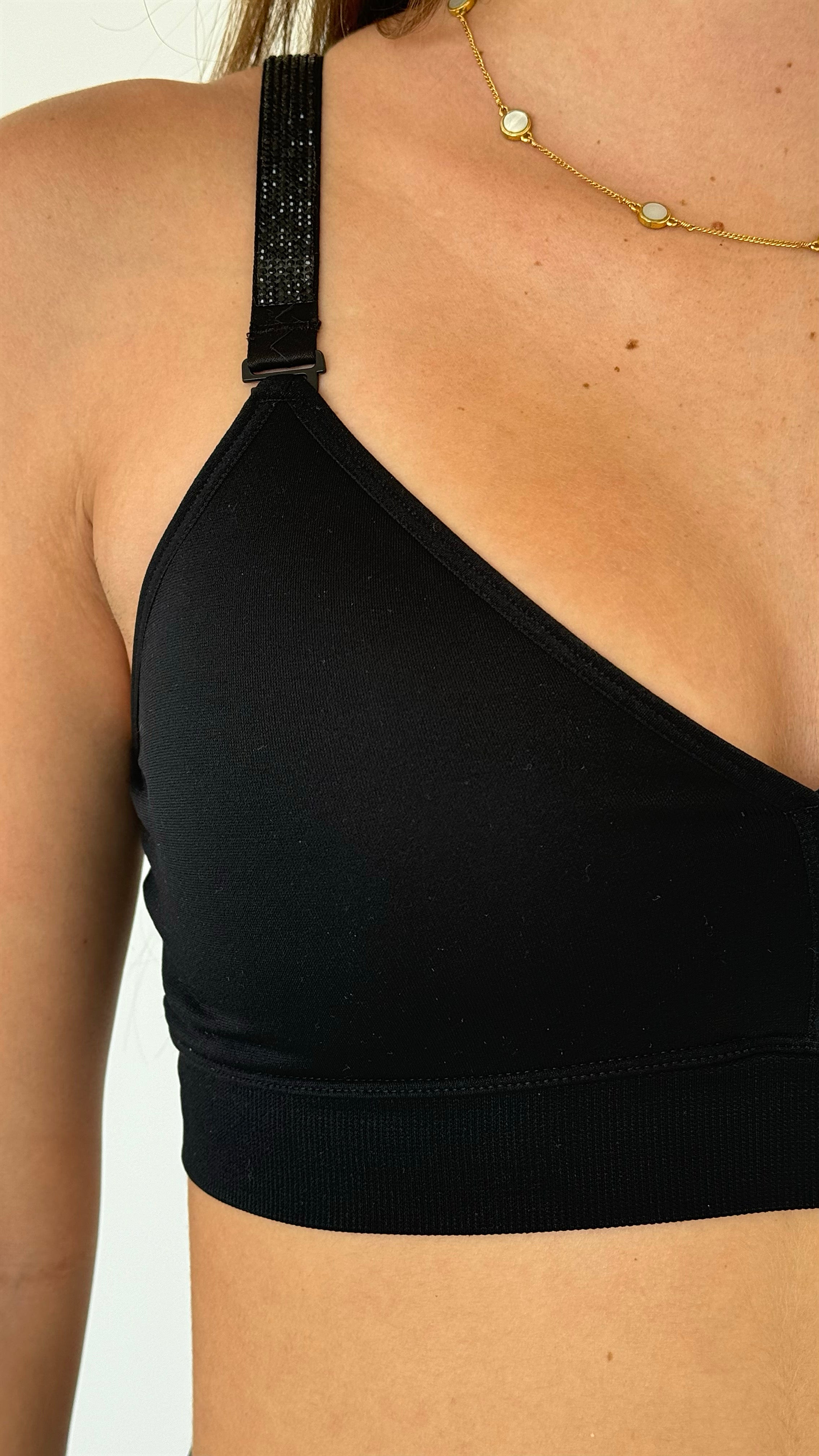 Strap Situation Bra - Black Plunge / Petite Onyx Crystals-220 Intimates-Strap-its-Coastal Bloom Boutique, find the trendiest versions of the popular styles and looks Located in Indialantic, FL