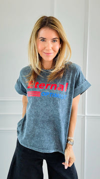 Eternal Optimist Italian Graphic Tee-110 Short Sleeve Tops-FIRSTAGE-Coastal Bloom Boutique, find the trendiest versions of the popular styles and looks Located in Indialantic, FL